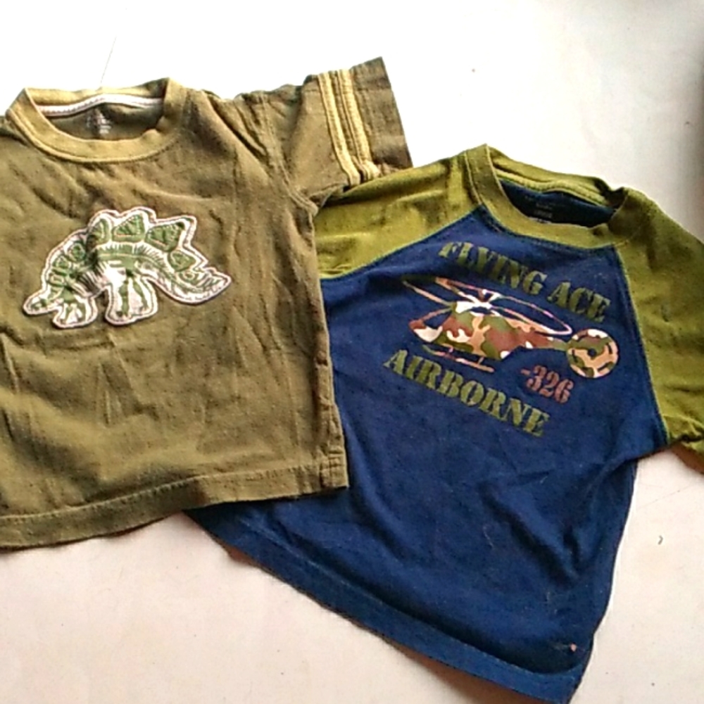 Helicopters/dinosaurs shirt lot size 18 mo